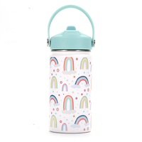 Botella de Agua Térmica de Acero Inoxidable Libre de BPA para Niños, Escuela, Viajes, Mini Termo de 12oz/17oz con Superficie Estampada de Dibujos Animados