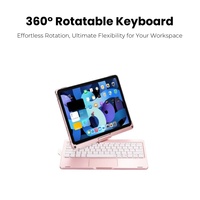 Étui clavier à pavé tactile pour iPad 10e gén10.9 ", rétro-éclairé et rotatif à 360 °, pour iPad 11 gén(A16) 11 pouces (or rose)