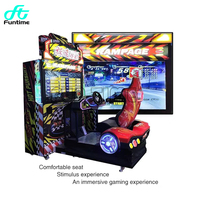 Écran LCD HD 47 "Machine de jeu de course de voitures d'arcade à pièces Console de simulation de tour en 3D Super Machine de jeu d'arcade de course de voitures