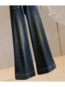 Pantalones Vaqueros de Cintura Alta y Pierna Ancha para Mujer, Jeans Retro Elásticos de Corte Recto a la Moda - Product Image 3