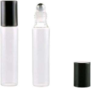 Oferta Especial: Botella Roll-on de 5ml, 10ml, 15ml con Tapa de Bambú y Bola Rodante, Botella de Vidrio para Aceites Esenciales, Botella de Vidrio Esmerilado Transparente - Product Image 1