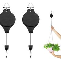 Support de plante rétractable pour le jardinage, crochet à poulie réglable pour suspendre des pots de fleurs et des jardinières