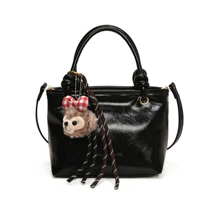 Nouveau Sac à Bandoulière Rétro Tendance pour Femme, Texture Unie, Fermeture Éclair, en Polyester Portable - Product Image 3