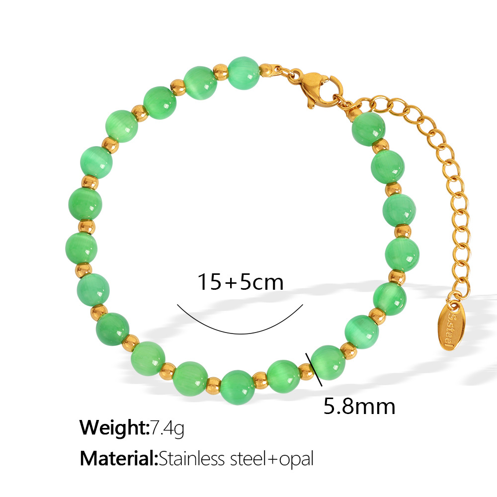 SL54 Green Cat's Eye Gold Bracelet
