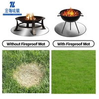 Tapis de protection pour foyer en tissu de fibre de verre silicone double face, ignifuge et isolant thermique, pour le camping et la cuisine en extérieur