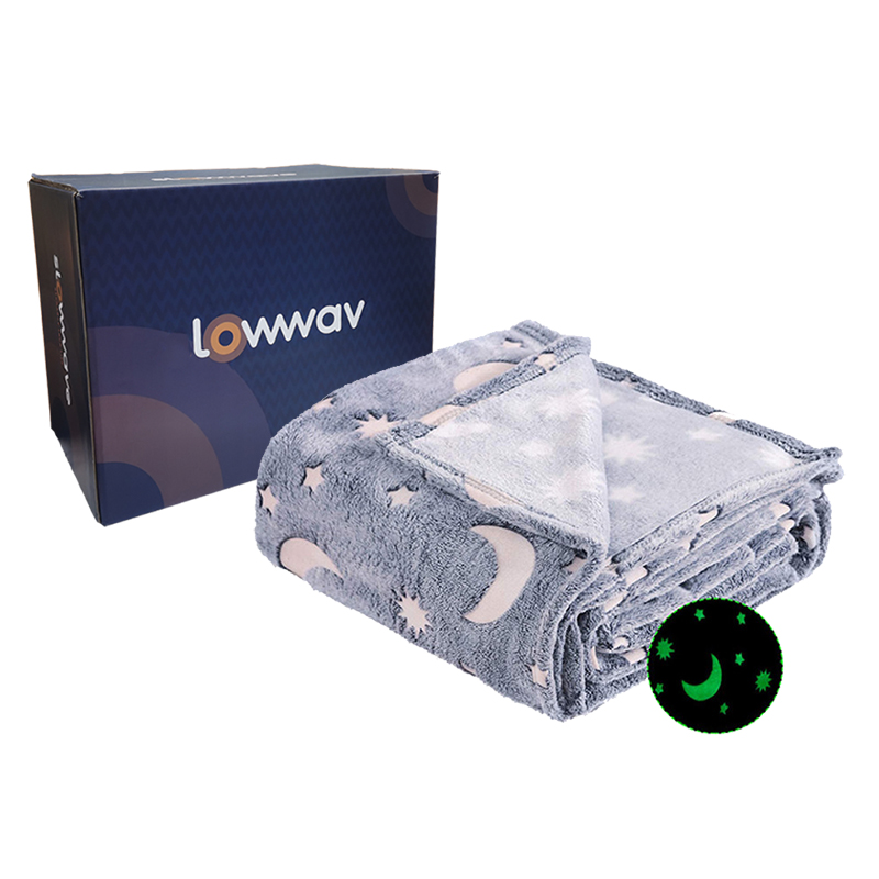 Единорог ткань со звездами напечатано бросок флис на заказ толстое светится в темноте одеяло