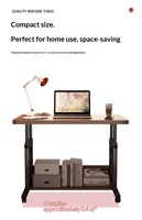 Table de chevet en bois mobile, réglable en hauteur, petit bureau avec roulettes pour chambre à coucher, bureau, étudiants, usage domestique, dortoir, bureau d'ordinateur