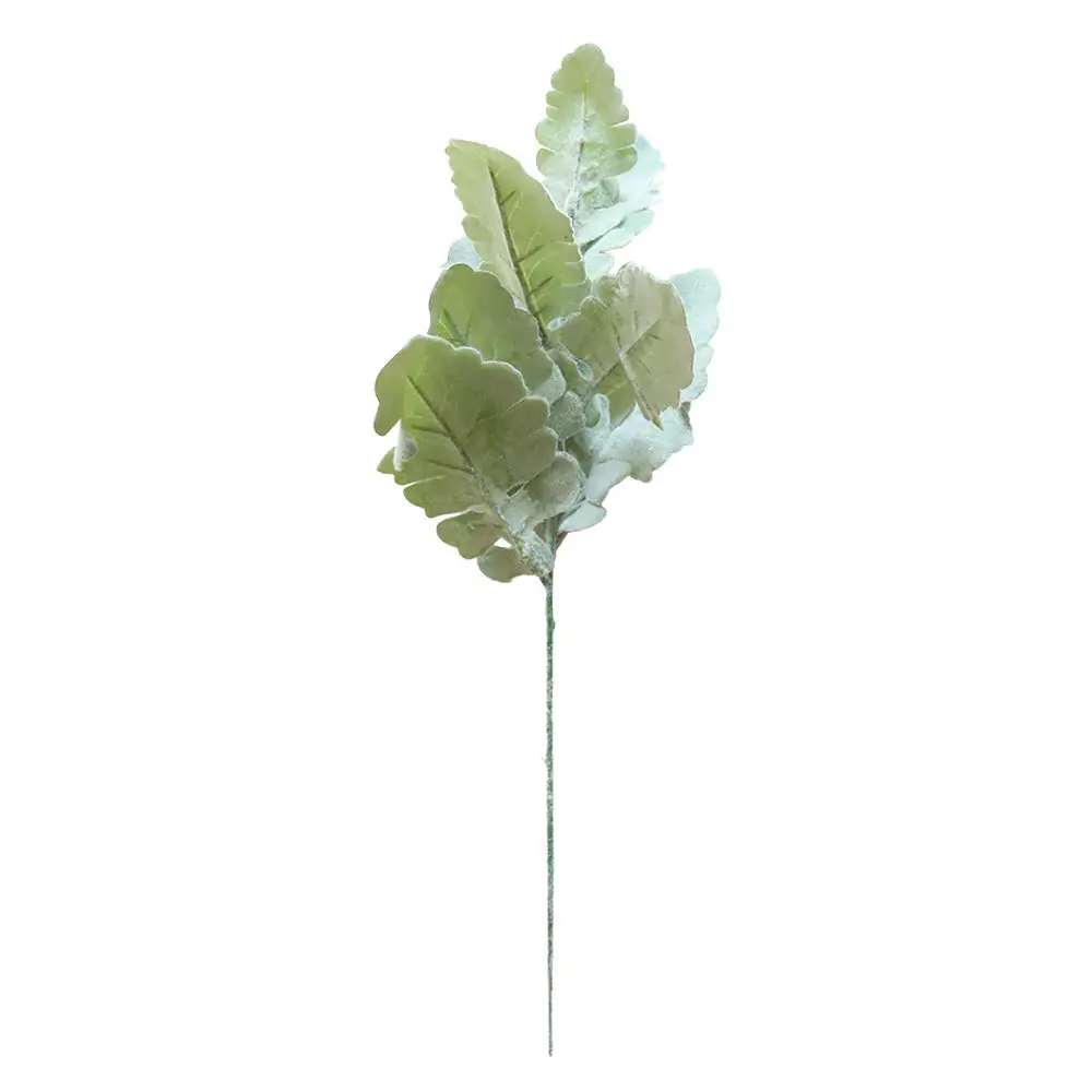 Artificial Green Leaves Branch Senecio Cineraria Leaves For Home Decoration dusty miller
