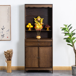 Armario para santuario budista con cajones y estantes, de madera maciza, estilo antiguo, vitrina para altar doméstico, para adultos y personas mayores - Product Image 3