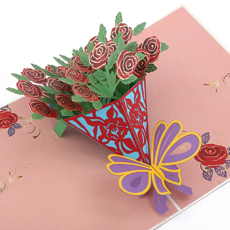 Sunflower Mother's Day 3D Greeting Card Bouquet Folded Greeting Card Carved Card