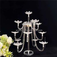 Chandeliers de luxe transparents à 12 bras, chandeliers modernes de luxe en acrylique transparent, décorations de table de mariage