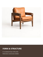 Fauteuil d'appoint moderne en similicuir, rembourré, avec structure en bois massif, siège individuel pour salon, hall d'hôtel