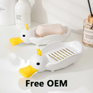Huishoudelijke Eend Vorm Zeepkist Draineerbare Opslaghouder Zeep Container Cartoon Zeep Opbergschotel Badkamer Accessoires - Product Image 3
