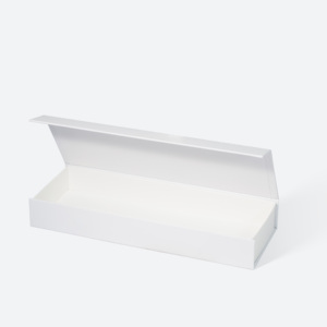 Boîte cadeau pliable A5 extra plate avec fermeture magnétique blanche, emballage rigide pliable en gros - Product Image 2
