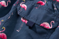 Shorts de plage décontractés personnalisés pour hommes, taille mi-haute, élastiques, en polyester, pour le surf, vêtements de bain avec poche arrière, écologiques, séchage rapide, motif