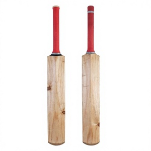 Bate de Cricket Clásico de Madera con Empuñadura Roja, Bate de Entrenamiento Resistente para Práctica - Product Image 2
