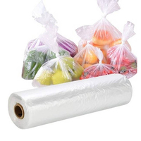 10x15 11x19 11x20 12x20 feuille de rouleau en plastique PE transparent plat HDPE Poly sac avec gousset latéral en relief pour une utilisation d'exposition de supermarché