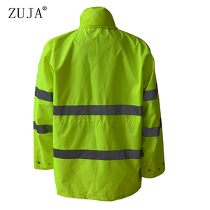 ZUJA Anpassbares Logo <span class=keywords><strong>EN343</strong></span> Werks verkehr Wasserdichter reflektieren der Sicherheits regenmantel Hochs ichtbare reflektierende Sicherheits jacke - Product Image 2