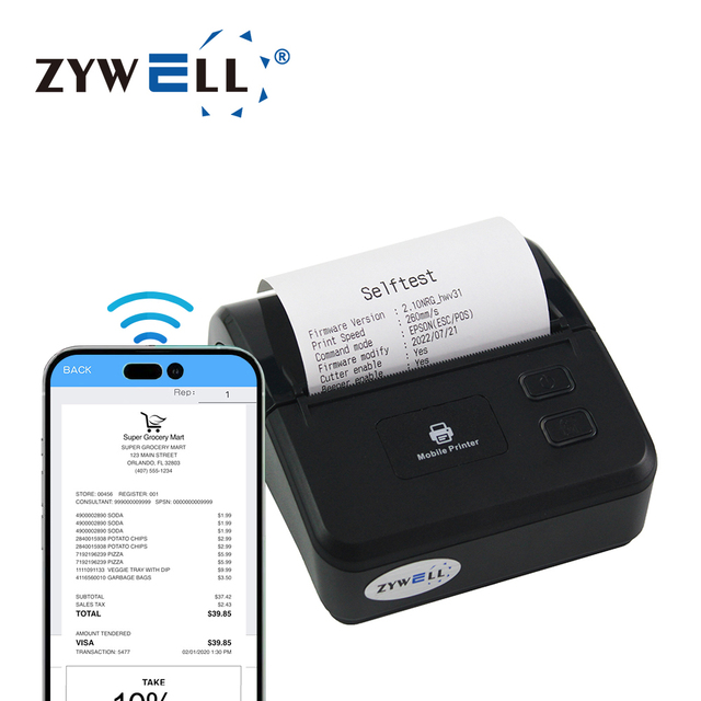 New Thermal Receipt Mini Printer Portatil Without Ink Mobile Pos Printer ZM06 Bill Printer