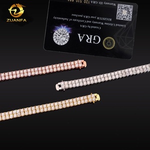 Di lusso 2 file 3mm braccialetto di diamanti gioielli Hip Hop Unisex VVS Moissanite ghiacciato <span class=keywords><strong>925</strong></span> <span class=keywords><strong>argento</strong></span> <span class=keywords><strong>bracciale</strong></span> Tennis Pass diamante Tester - Product Image 6