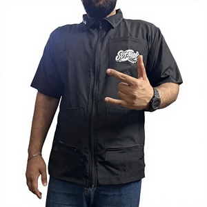 Chaleco de Barbero Negro con Cierre para Hombre, con Bolsillos Delanteros y Logotipo Impreso, Ropa Exterior Informal para Peinado y Estilismo - Product Image 5