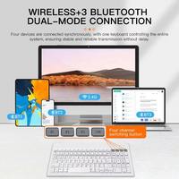 Keyboard Mini Ultra Tipis 2.4G & BT Dual Mode Warna-warni untuk Kantor PC & Mac Antarmuka USB, Kustomisasi Pabrik