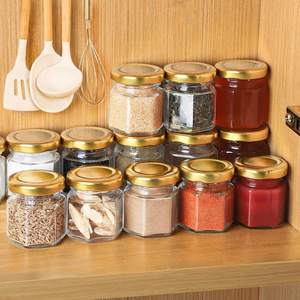 Hũ thủy tinh nhãn tùy chỉnh 45ml/1.5oz, hũ mật ong mini hình lục giác, hũ mật ong có nắp vàng làm quà tặng/quà cưới/quà tặng em bé/Ý tưởng tự làm - Product Image 4