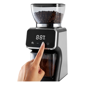 Moulin à café électrique automatique en acier inoxydable à meules coniques, 30 niveaux de réglage, facile à nettoyer, capacité de 2 à 12 tasses, 180g - Product Image 3