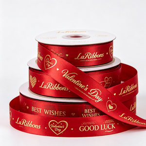 Luxury Custom Foil Gold Grosgrain Printed <b>Ribbon</b> With Logo Printed Craft <b>Ribbon</b> for Gift Decoration and Wrapping Bow - Product Image 6
