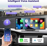 Écran portable IPS de 10,26 pouces, écran sans fil CarPlay, lien Android pour rétroviseur de voiture, affichage HD universel, autoradio multimédia