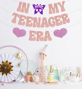 Suministros <span class=keywords><strong>de</strong></span> fiesta <span class=keywords><strong>de</strong></span> feliz cumpleaños con In My Teenager Era Banner para Tema <span class=keywords><strong>de</strong></span> mariposa Suministros <span class=keywords><strong>de</strong></span> decoración para fiesta <span class=keywords><strong>de</strong></span> cumpleaños 13 <span class=keywords><strong>De</strong></span> <span class=keywords><strong>niña</strong></span> - Product Image 5