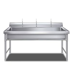 Lavello Quadrato in Acciaio Inox 201/304 con Finitura Spazzolata Opaca, Resistente alla Corrosione, per Cucine Commerciali - Product Image 1