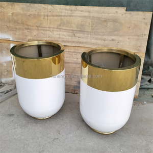 Modern Luxury Home Decor Large Golden Flower Pot Planter Stainless Steel Handmade Metal <strong>Floor</strong> <strong>Vase</strong> for Garden Restaurant - Product Image 5