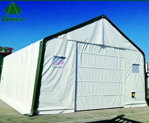 Tente d'entrepôt en tissu à double treillis en acier portable, abri de stockage <span class=keywords><strong>préfabriqué</strong></span>, bâtiment en tissu - Product Image 2
