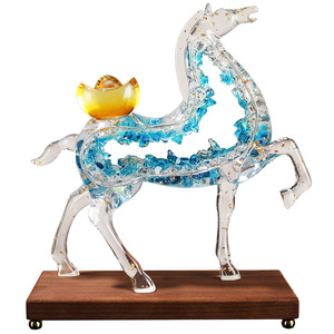 Adorno de resina con forma de caballo de la suerte, decoración Feng Shui para sala de estar, regalo de inauguración de casa - Product Image 5