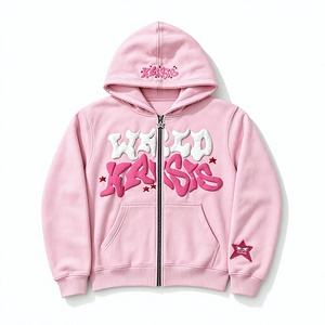 Sudadera con Capucha Rosa Wild Kratts, con Cierre, Estampado Puff, Estilo Urbano, Unisex, Felpa, Corte Regular, para Otoño - Product Image 1