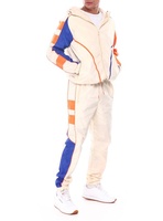 KY Color Block Poche zippée Sweat à capuche zippé personnalisé Joggers Pantalon de survêtement à cordon Survêtement unisexe