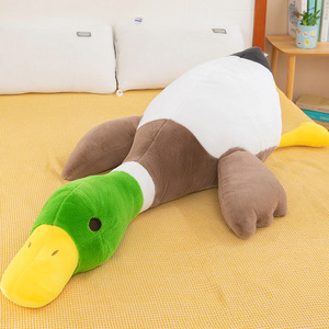 Coussin long en coton doux personnalisé <span class=keywords><strong>Angela</strong></span>, le plus vendu, en forme de canard blanc, tête verte, rembourrage en coton PP, emballage en sac OPP, confortable, amusant, excellent cadeau - Product Image 4