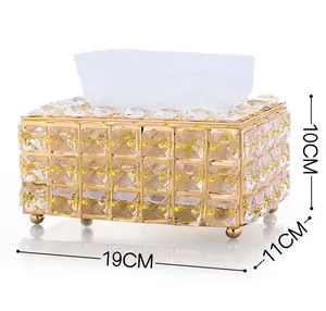Scatola di fazzoletti di cristallo nordico scatola cosmetica soggiorno casa tavola creativa stanza tovagliolo scatola di immagazzinaggio di estrazione della carta