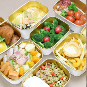 Bol à salade en papier doré de qualité alimentaire de 650 ml, récipient alimentaire à emporter, bol en papier rectangulaire micro-ondable avec couvercles - Product Image 3