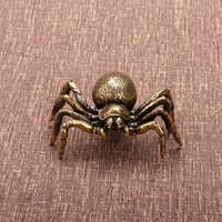 1 pièce Ornement Araignée en Laiton, Décoration de Table, Figurine Artisanale Rétro Personnalisée en Laiton, Petite Décoration pour Théière