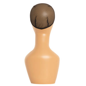 Cabeza de Maniquí de maquillaje de PVC de pie con características realistas Estilo de <span class=keywords><strong>dibujo</strong></span> a mano para exhibición de peluca sin hombros - Product Image 4