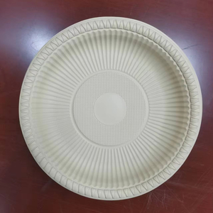 Assiettes rondes jetables Liyi en fibre de bambou écologiques, 50 pièces, compatibles micro-ondes et congélateur, biodégradables et compostables pour les fêtes - Product Image 1