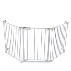 Multiple Format Plastic Pet Playpen Steel Material Extra Wide High Fence Barrier Kids Protection Safety Gate For Pets