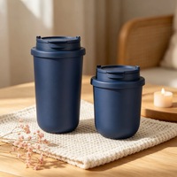 Nouvelle tasse à café en acier inoxydable à double paroi de 290 ml et 410 ml, tasse à eau isolée sous vide avec couvercle anti-fuite, gobelet de voyage