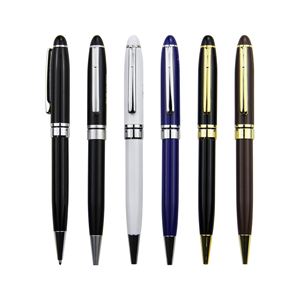 Factory <b>White</b> Metal Sports With Golden Trim Custom Logo 1.0Mm Writing Width Ink <b>Pen</b> for Business Promotion Gift - Product Image 3