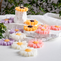 Velas Aromáticas de Cera de Soya Hechas a Mano, Decoración para el Hogar, Regalos y Recuerdos con Forma de Flor de Manzanilla y Girasol