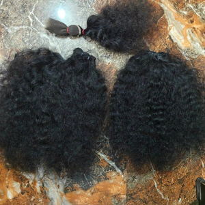 Cierre HD crudo con paquetes de pelucas rizadas profundas extensiones de cabello humano y pelucas hechas con 100% cabello humano virgen real de alta calidad - Product Image 1