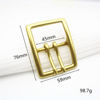 Boucle de ceinture en cuivre massif 40mm 45mm 50mm, boucle à double ardillon robuste, boucle en laiton lourd pour accessoires de ceinture faits main DIY