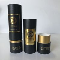 Boîte cylindrique personnalisée en carton avec bord doré, estampage à chaud, vernis sélectif UV, emballage de luxe pour bougies, thé, miel, cadeaux